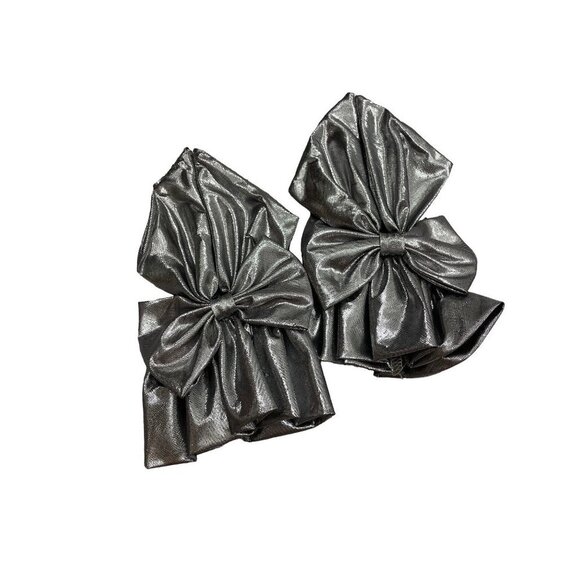 Vintage 80s Deadstock Silver Fingerless Shiny Glove Randi Lyn Hand Accessory - Picture 3 of 3